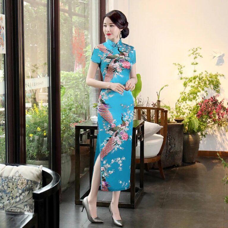 Robe Femme Style Chinoise - Bleu Marine, Taille XL, NEUVE Avec étiquettes
